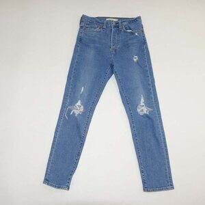 Levi's Women's Wedgie Skinny Jeans Size 27 Blue High Rise 26" Inseam Button Fly